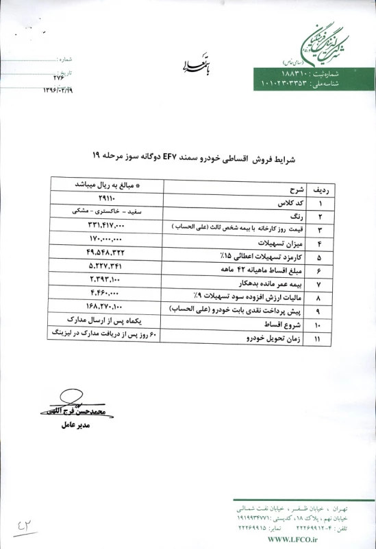 شرایط  فروش سمند