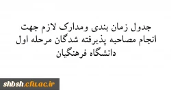 برنامه زمان بندی ومدارک لازم مصاحبه برای پذیرفته شدگان مرحله اول دانشگاه فرهنگیان