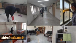 ضد عفونی کردن ساختمان های پردیس شهید باهنر فارس جهت پیشگیری از ورود ویروس کرونا 2