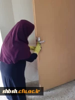 ضد عفونی کردن ساختمان های پردیس شهید باهنر فارس جهت پیشگیری از ورود ویروس کرونا 5