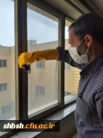 ضد عفونی کردن ساختمان های پردیس شهید باهنر فارس جهت پیشگیری از ورود ویروس کرونا 7