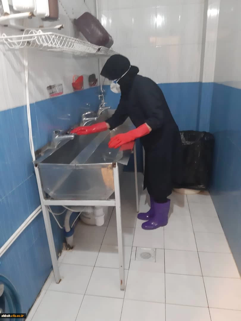 ضد عفونی کردن ساختمان های پردیس شهید باهنر فارس جهت پیشگیری از ورود ویروس کرونا 8