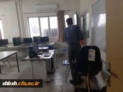 ضد عفونی کردن ساختمان های پردیس شهید باهنر فارس جهت پیشگیری از ورود ویروس کرونا 16