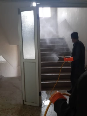 ضد عفونی کردن ساختمان های پردیس شهید باهنر فارس جهت پیشگیری از ورود ویروس کرونا 17