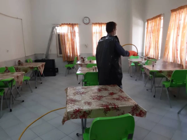 ضد عفونی کردن ساختمان های پردیس شهید باهنر فارس جهت پیشگیری از ورود ویروس کرونا 25