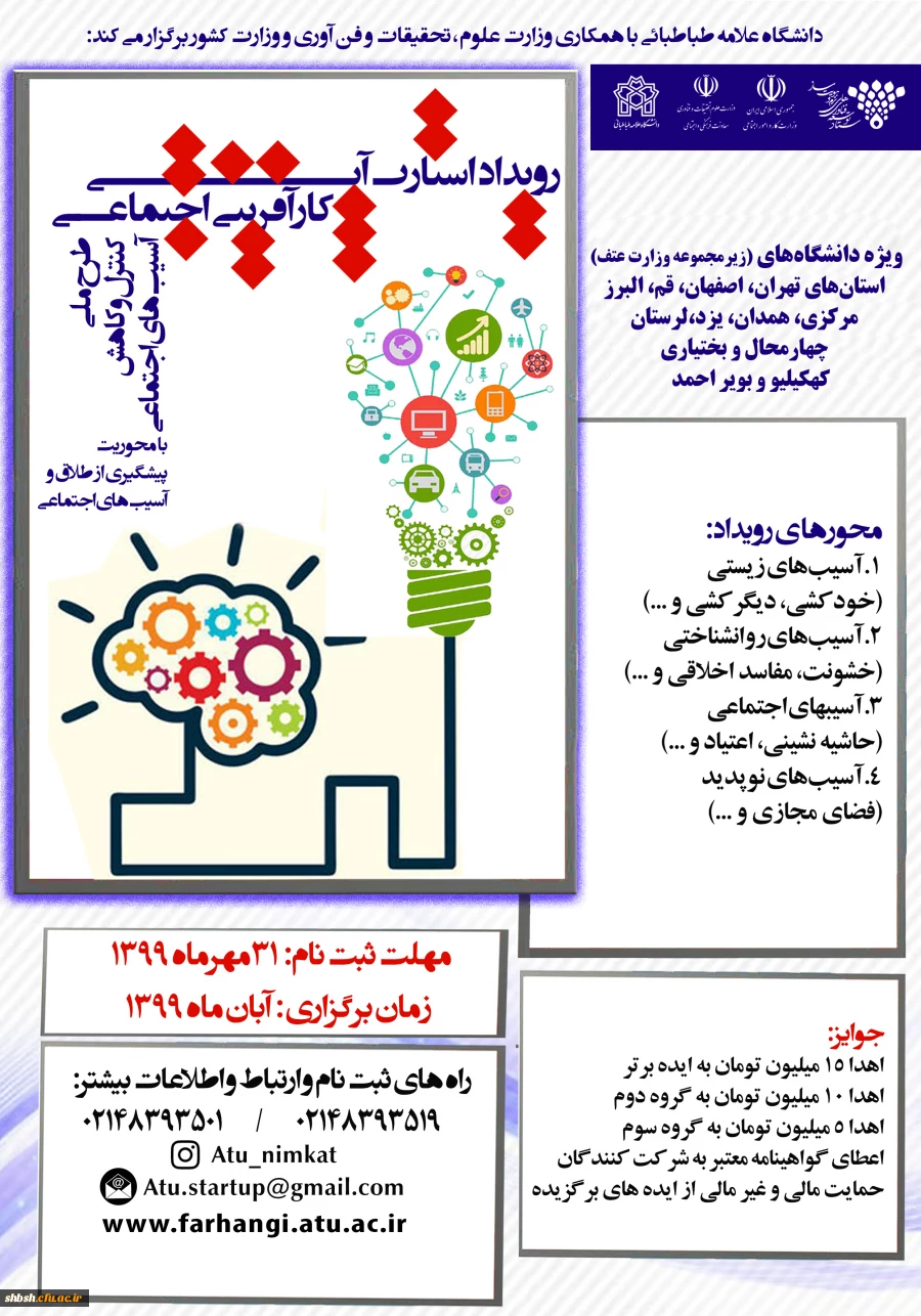  رویداد استارت آپی کارآفرینی اجتماعی با شماره نامه 151107 2