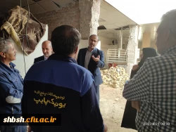 بازدید آقای دکتر میر یونسی مدیر کل محترم پشتیبانی و رفاه کارکنان در دانشگاه فرهنگیان سازمان مرکزی و آقای دکتر زارع شیبانی سرپرست امور پردیس های دانشگاه فرهنگیان استان فارس از میزان پیشرفت تعمیرات مجموعه سلف سرویس و آشپزخانه پردیس شهیدباهنر  4