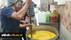 پخت شله زرد نذری در پردیس شهید باهنر فارس 3