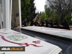 قرائت سوره مبارکه یاسین بر سر قبور مطهر شهدای گمنام پردیس شهید باهنر 3